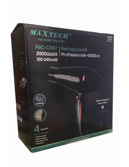 Asciugacapelli Professionale 4500 EVO 2000W MaxTech